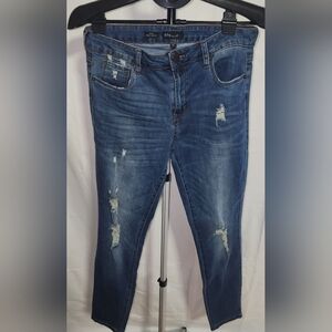 STS Blue Piper Ankle Blue Skinny Denim Distressed Jeans Stretch Size 31
